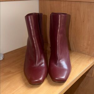 Alfani Women's Burgundy Leather Ankle Boots